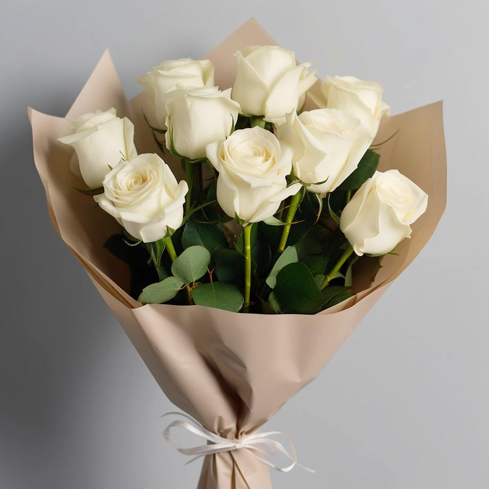 Букет 9 Белых роз Эдлесс Лав в Гаврилов-Посаде