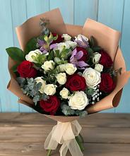 Букет цветов из:  Розы и Альстромерии в Гаврилов-Посаде