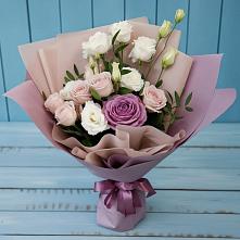 Букет цветов из:  Розы и Лизиантусы в Гаврилов-Посаде