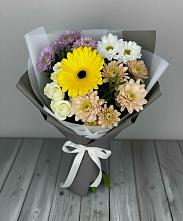 Букет цветов из:  Розы, Герберы и Хризантемы в Гаврилов-Посаде