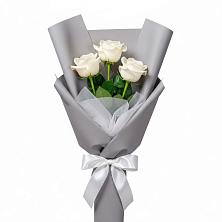 Букет 3 белые розы в Гаврилов-Посаде