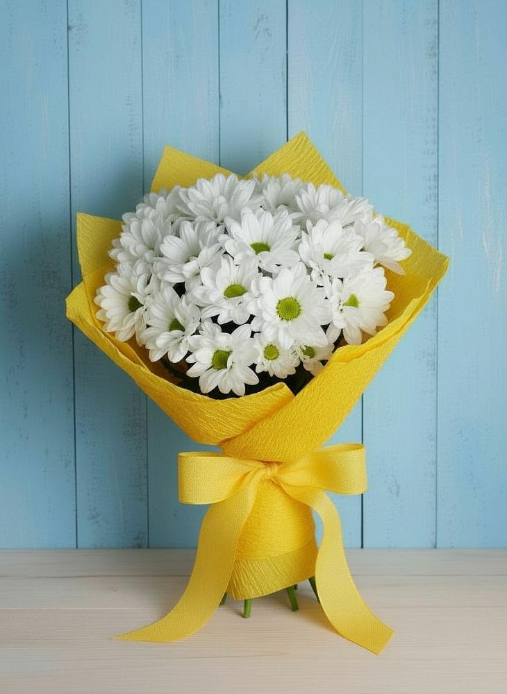 Букет Застенчивые лепестки в Гаврилов-Посаде Букет цветов из: Хризантемы в Гаврилов-Посаде