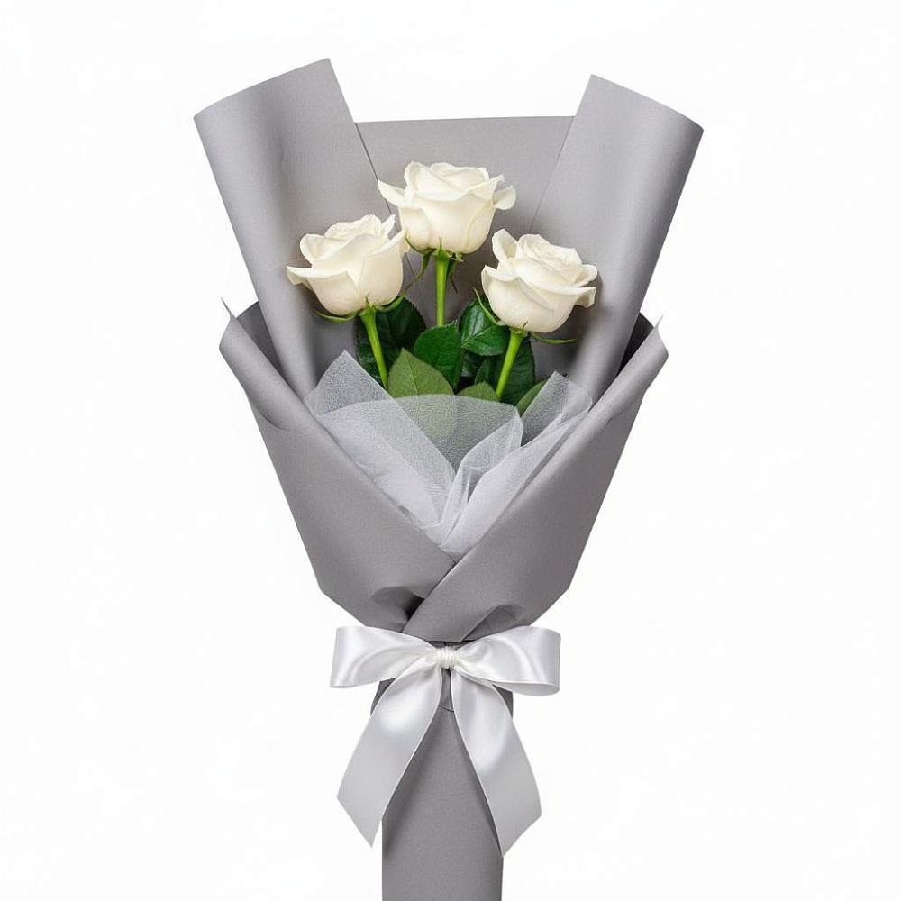 Букет 3 белые розы в Гаврилов-Посаде