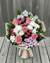 Букет цветов из:  Альстромерии, Гвоздики, Розы и Хризантемы #REPLACE_PRED# Гаврилов-Посаде