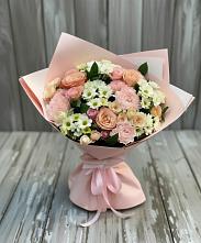 Букет цветов из:  Гвоздики, Розы и Хризантемы в Гаврилов-Посаде