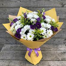 Букет цветов из:  Ирисы, Хризантемы и Ромашки в Гаврилов-Посаде