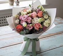 Букет цветов из:  Розы, Лизиантусы и Гвоздики #REPLACE_PRED# Гаврилов-Посаде