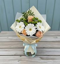 Букет герберы и розы #REPLACE_PRED# Гаврилов-Посаде Букет цветов из:  Герберы, Розы и Хризантемы #REPLACE_PRED# Гаврилов-Посаде