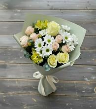 Букет цветов из:  Альстромерии, Розы и Хризантемы в Гаврилов-Посаде